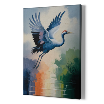 Zen Crane Calm - Canvas Print Art Sides