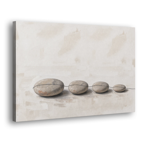 Zen Stones Painting on a Fine Thread - Canvas Wall Art - Side