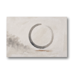 Zen Wall Art Open Ink Circle with Cedar Smudge - Canvas Wall Art - Front