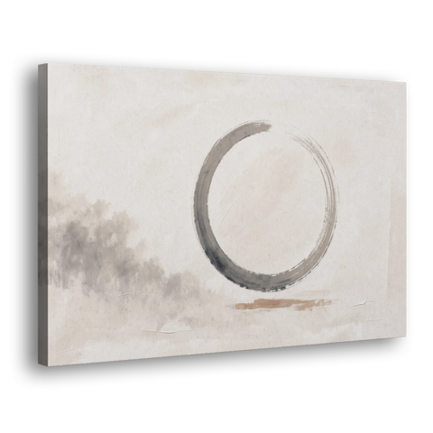 Zen Wall Art Open Ink Circle with Cedar Smudge - Canvas Wall Art - Side