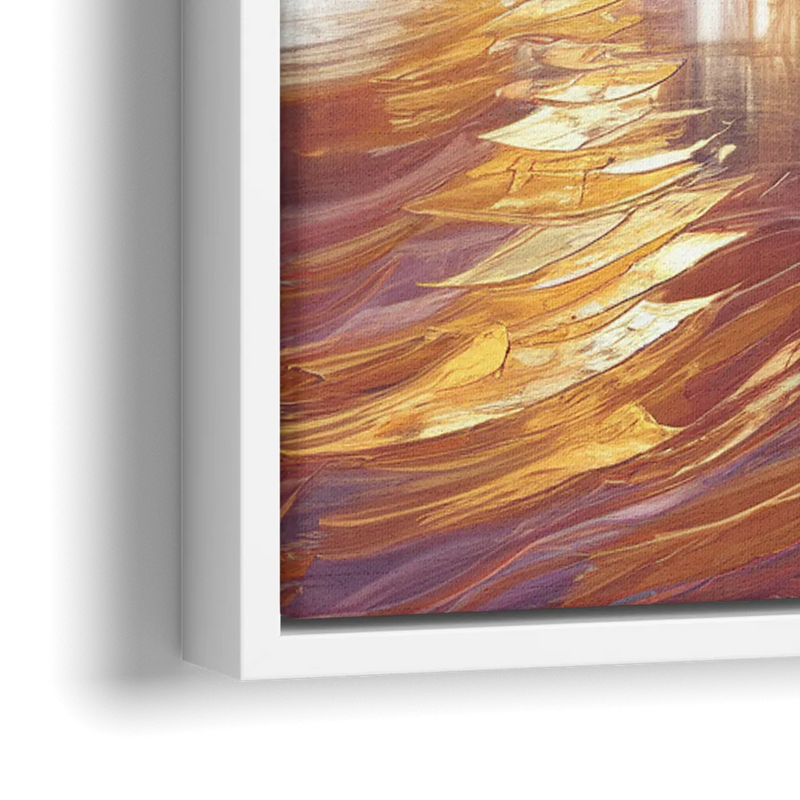 Baton Rouge Cityscape Twilight - Close-Up White Frame Canvas