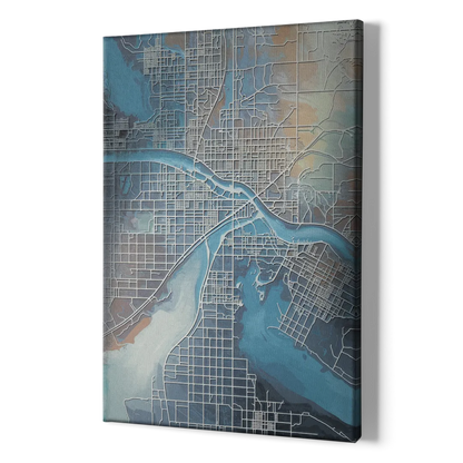 Kansas City Missouri Map - Canvas Print Art Sides