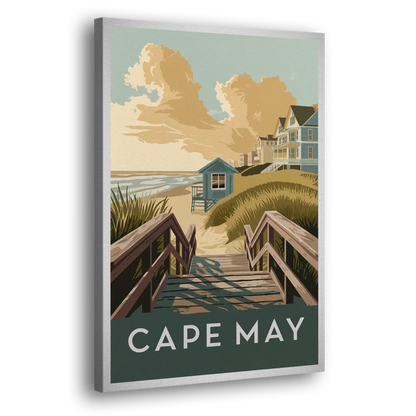 Cape May Boardwalk Views - Canvas Print Art Sides
