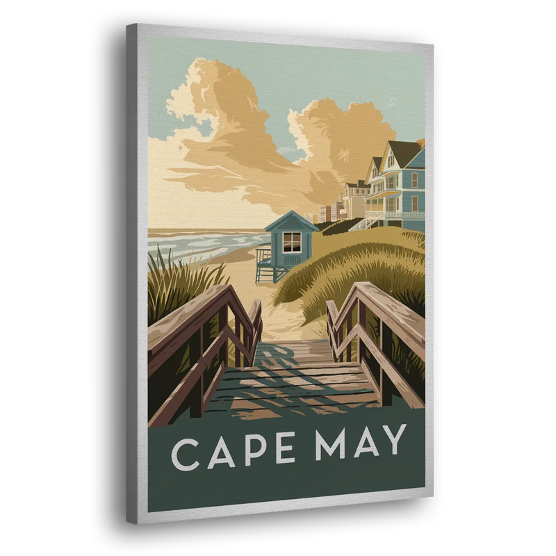 Cape May Boardwalk Views - Canvas Print Art Sides