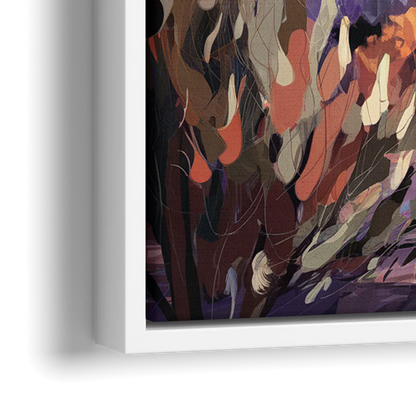 Denver Downtown Panorama - Close-Up White Frame Canvas