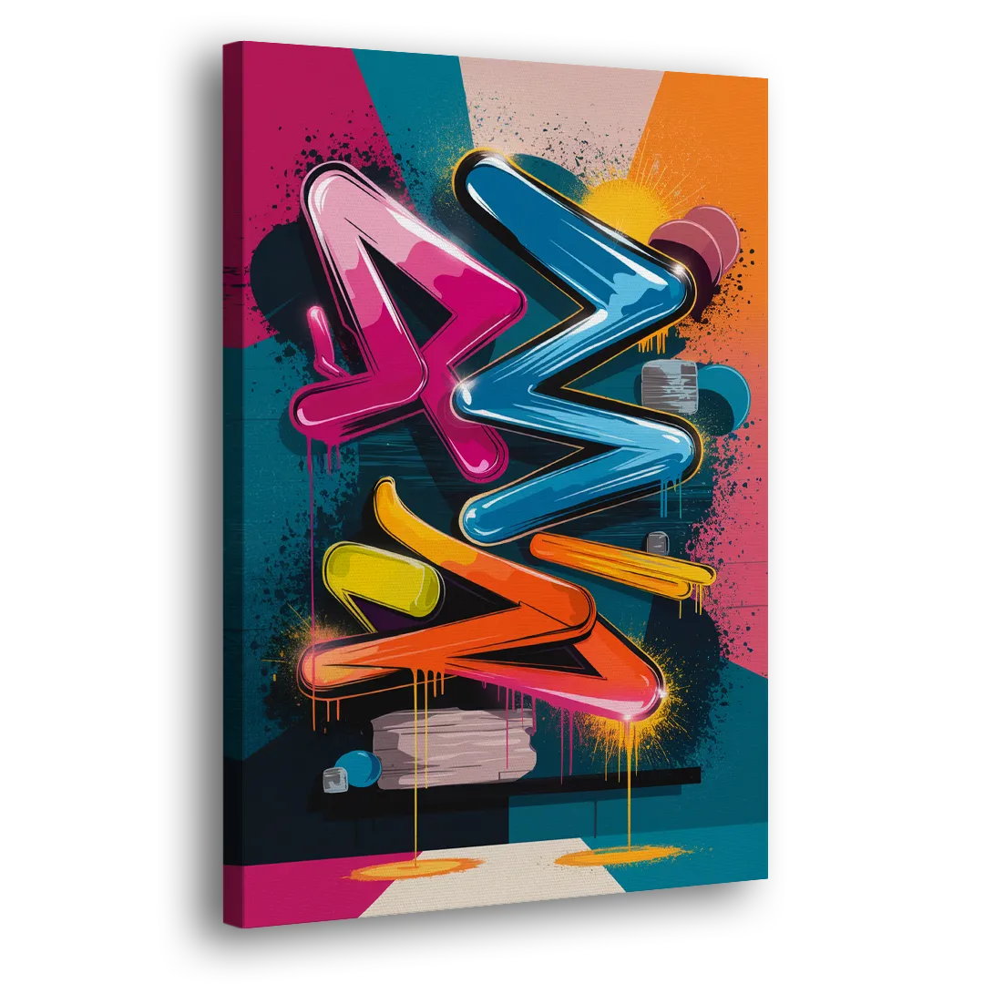 Austin Artistic Graffiti - Canvas Print Art Sides