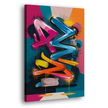 Austin Artistic Graffiti - Canvas Print Art Sides