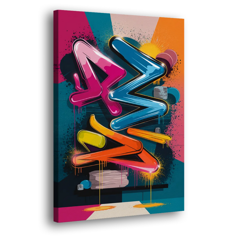 Austin Artistic Graffiti - Canvas Print Art Sides