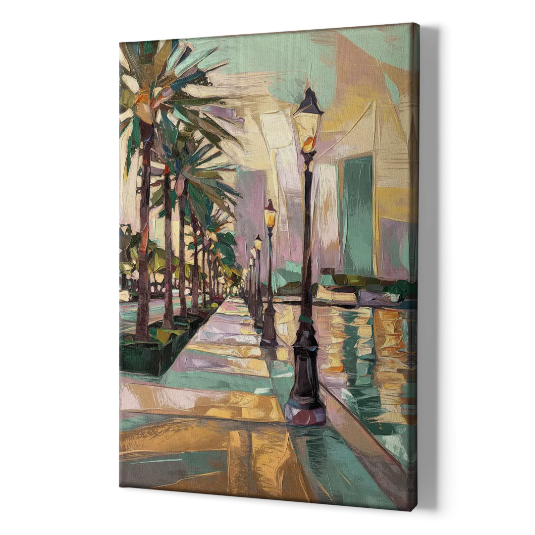 Tampa Bayshore Boulevard Scene - Canvas Print Art Sides