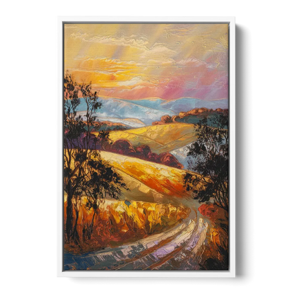 Lancaster Sunset Views - White Frame Canvas