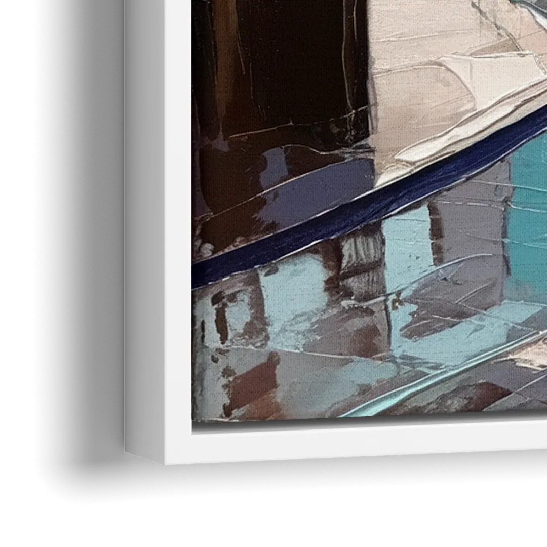 New York City Wall Street Vibes Flags - Close-Up White Frame Canvas