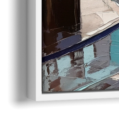 New York City Wall Street Vibes Flags - Close-Up White Frame Canvas
