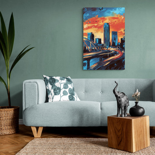 Oklahoma City Thunder Skyline - Canvas Wall Art Living Room