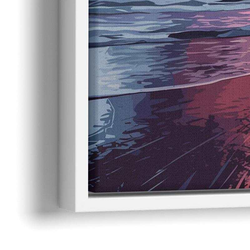 Huntington Beach Sunrise Views - Close-Up White Frame Canvas