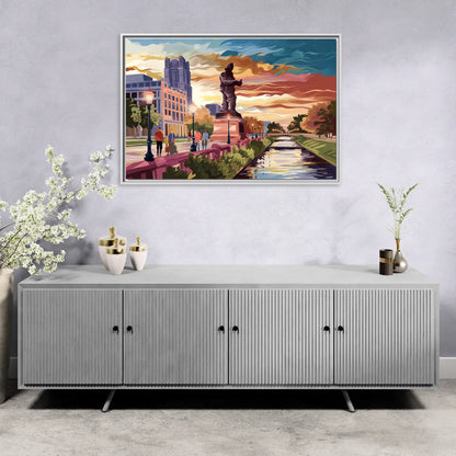 Wichita Historic Landmarks - Living Room White Frame Canvas