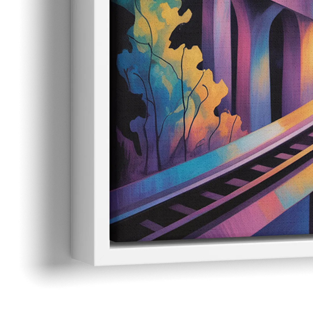 Vancouver SkyTrain - Close-Up White Frame Canvas