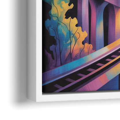 Vancouver SkyTrain - Close-Up White Frame Canvas