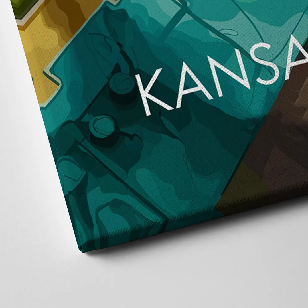 Kansas City Aerial View Canvas Close Up