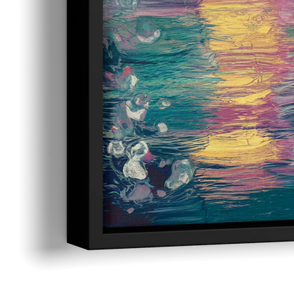 New Orleans Skyline at Sunset - Close-Up Black Frame Canvas