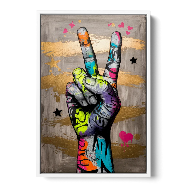 Houston Bold Graffiti - White Frame Canvas