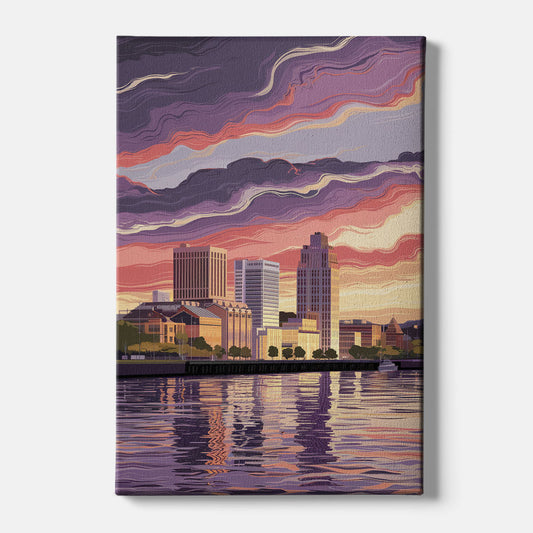 Norfolk Skyline at Sunset - Canvas Wall Art