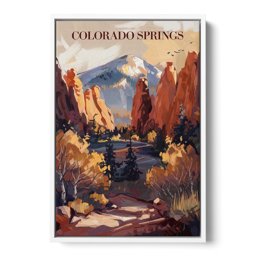 Colorado Springs Nature Escape - White Frame Canvas