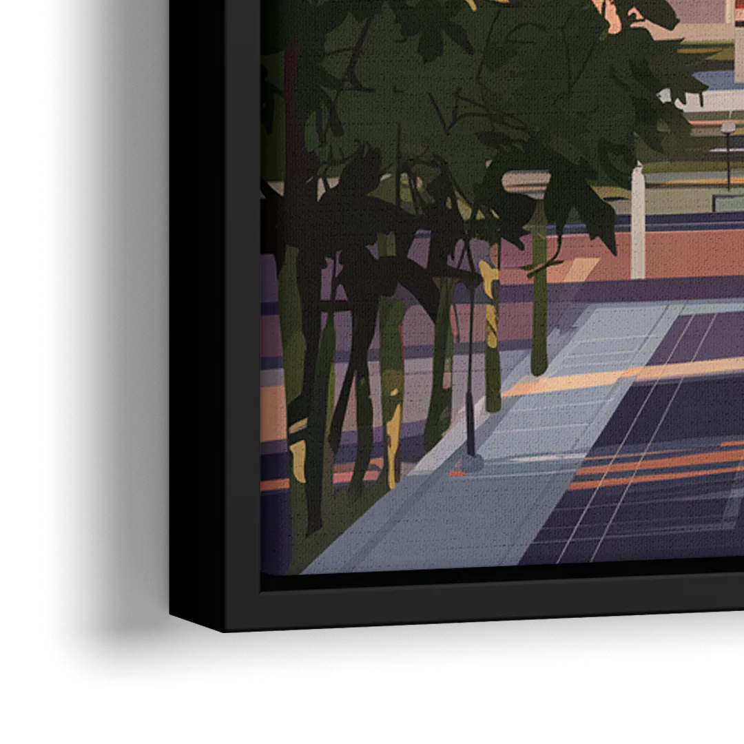 Boise Capitol Building View - Close-Up Black Frame Canvas