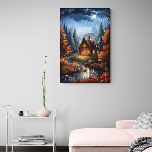 Gatlinburg Cabin in the Woods - Canvas Wall Art Living Room