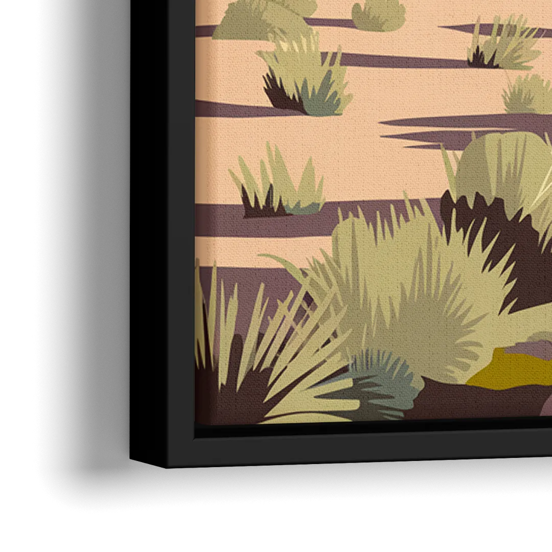 Santa Fe Mountain View - Close-Up Black Frame Canvas