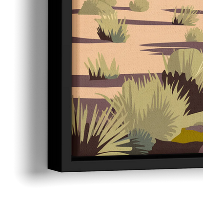 Santa Fe Mountain View - Close-Up Black Frame Canvas