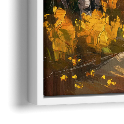 Aspen Trail Through the Trees - Close-Up White Frame Canvas