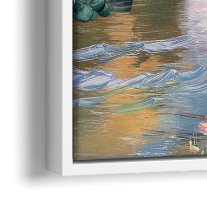 Riverside Artistic Riverfront - Close-Up White Frame Canvas