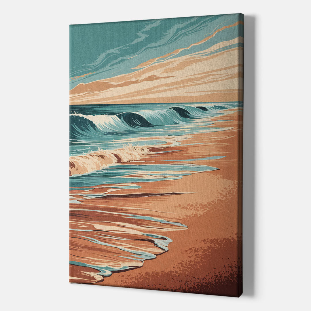 Virginia Beach Atlantic Waves - Canvas Wall Art Indoor