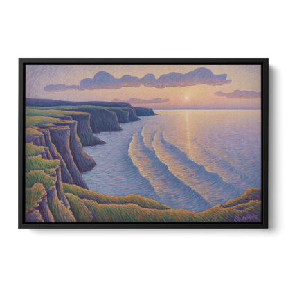 Coastal Cliffs of Newfoundland - Black Frame Canvas