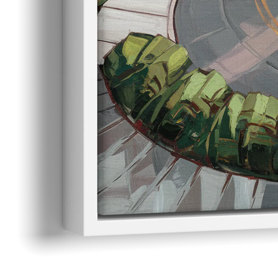 San Francisco Lombard Street Icon - Close-Up White Frame Canvas