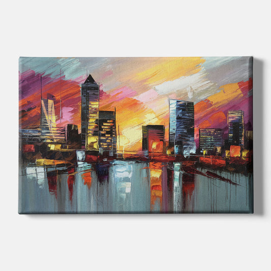 Birmingham Sunset Skyline - Canvas Wall Art