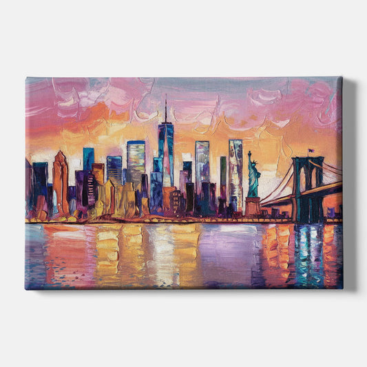 New York City Artistic Watercolor View - Canvas Wall Art