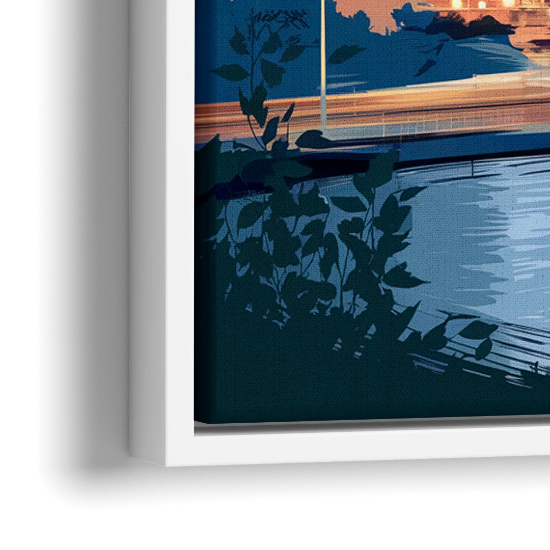 Pittsburgh Urban Aesthetic View - Close-Up White Frame Canvas