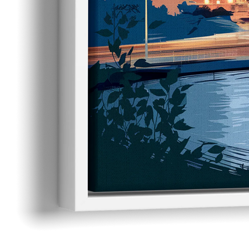 Pittsburgh Urban Aesthetic View - Close-Up White Frame Canvas