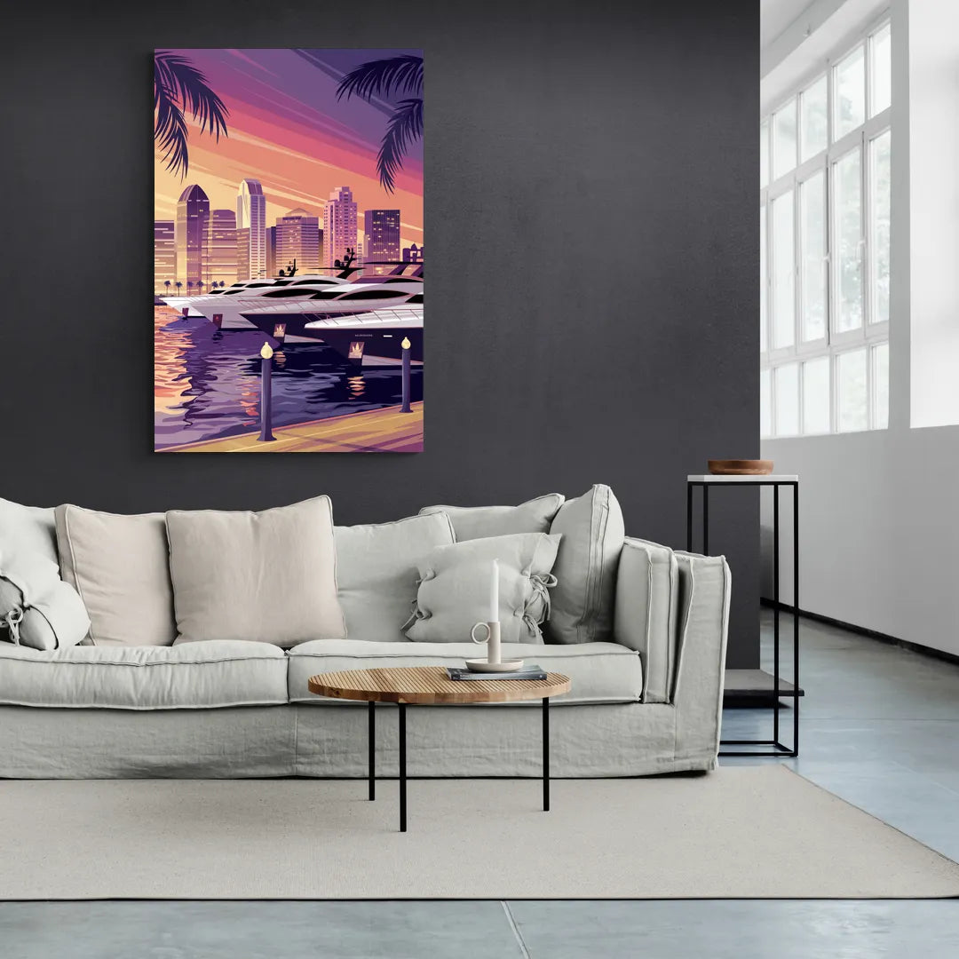 San Diego Harbor View - Canvas Wall Art Living Room