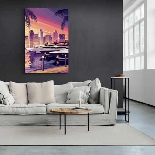 San Diego Harbor View - Canvas Wall Art Living Room