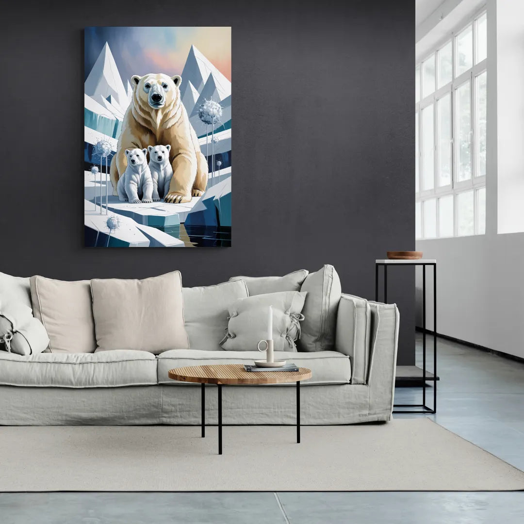 Polar Bear Majesty - Canvas Wall Art Living Room