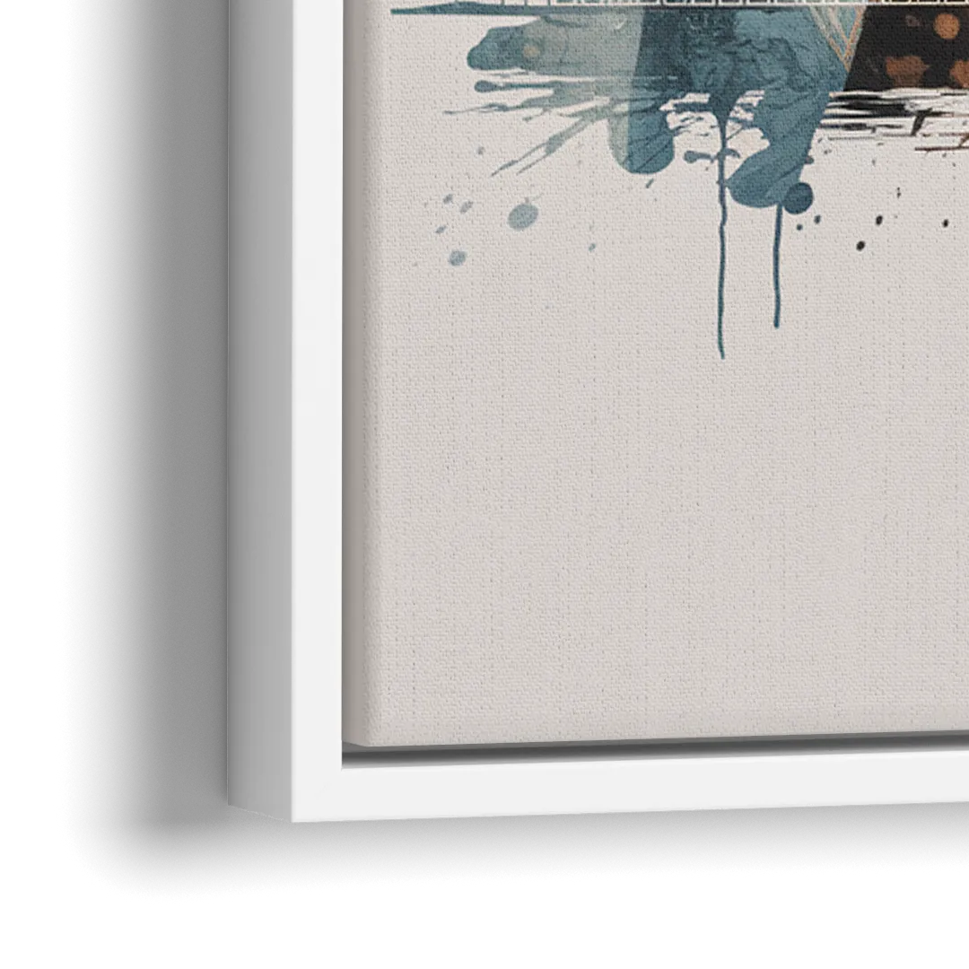 Toledo Skyline Panorama - Close-Up White Frame Canvas