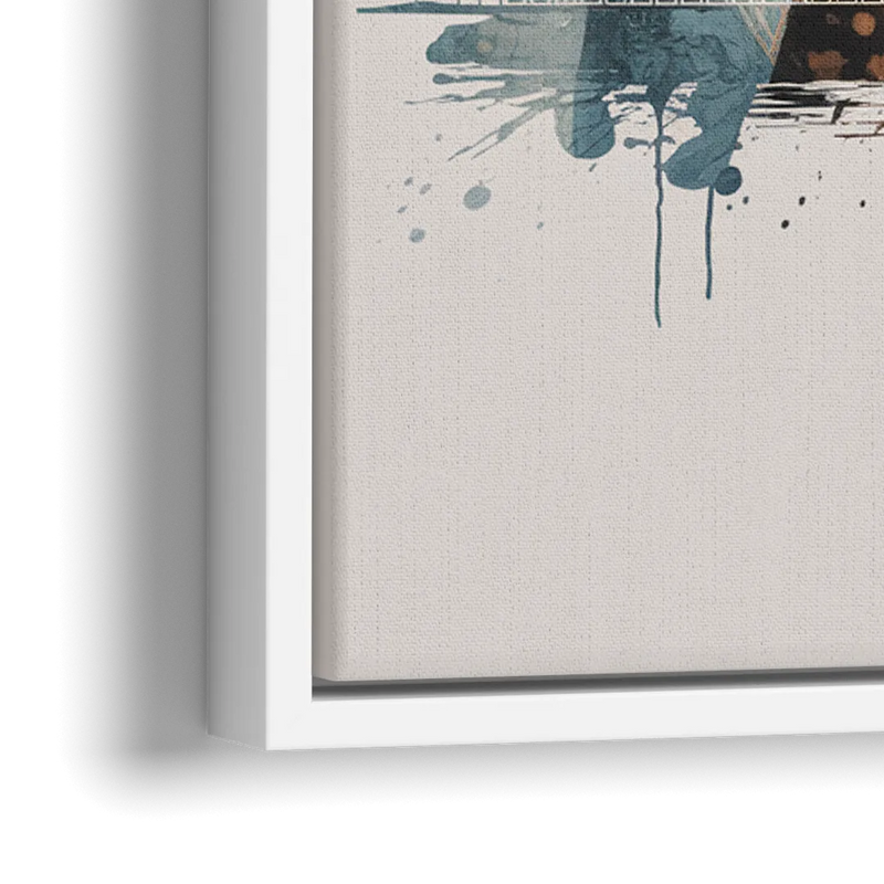 Toledo Skyline Panorama - Close-Up White Frame Canvas