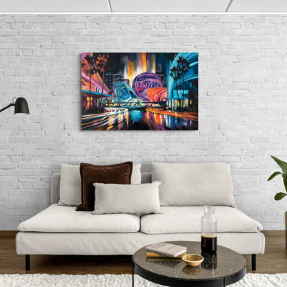 Anaheim Downtown Glow - Canvas Wall Art Living Room