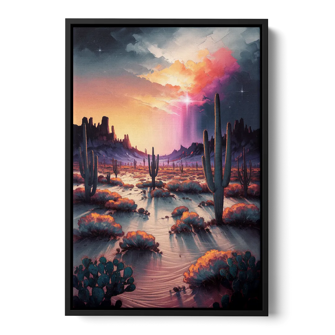 Phoenix Desert Twilight Glow - Black Frame Canvas