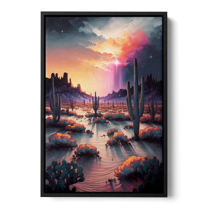 Phoenix Desert Twilight Glow - Black Frame Canvas