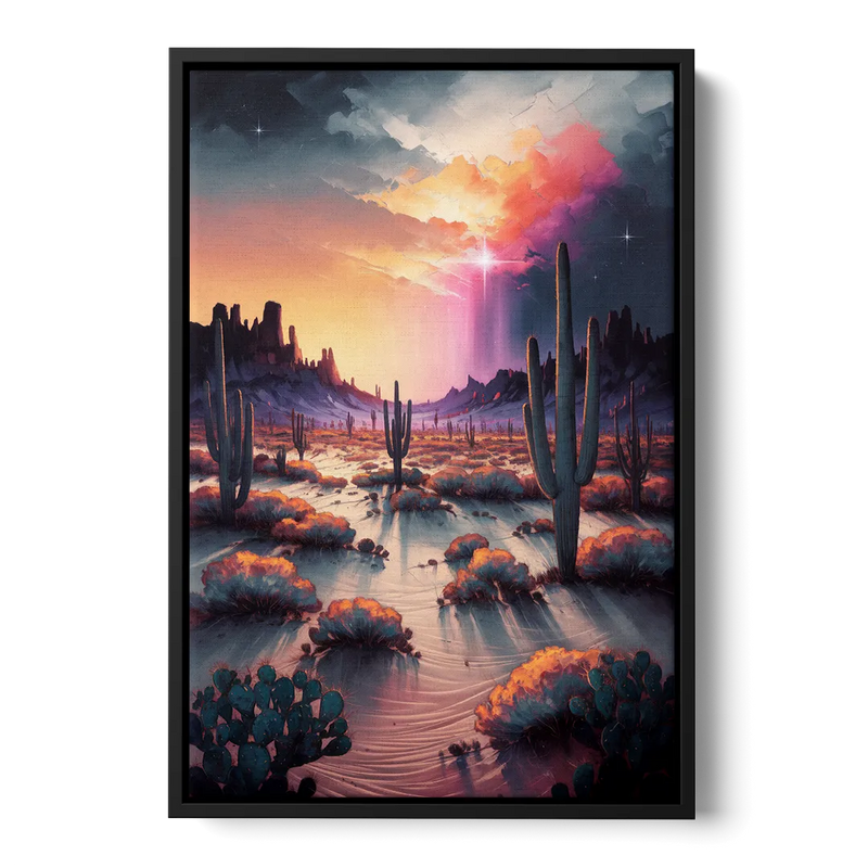 Phoenix Desert Twilight Glow - Black Frame Canvas