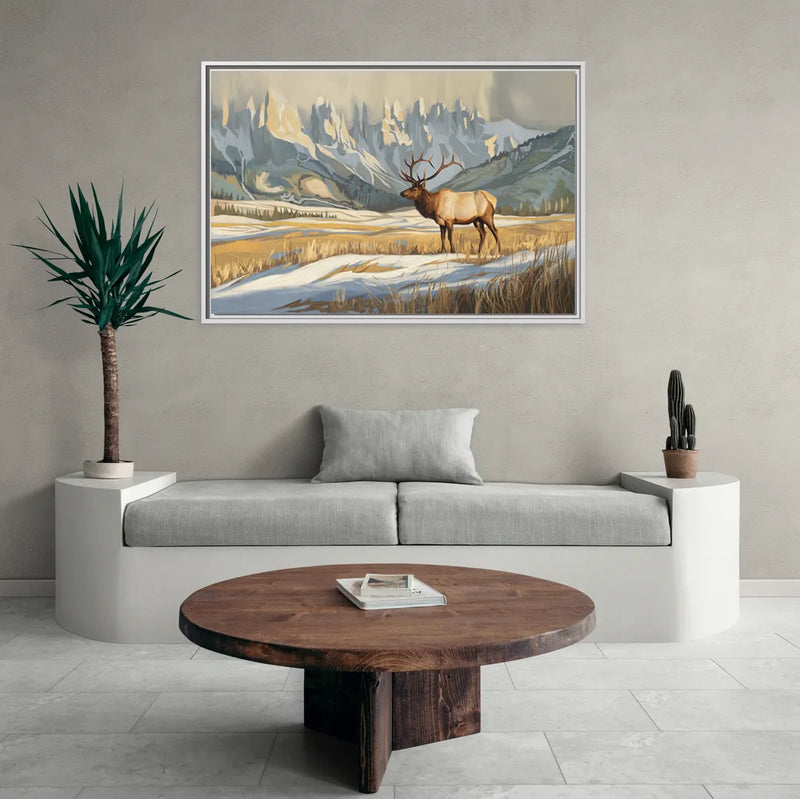 Jackson Hole Wildlife Serenade - Living Room White Frame Canvas