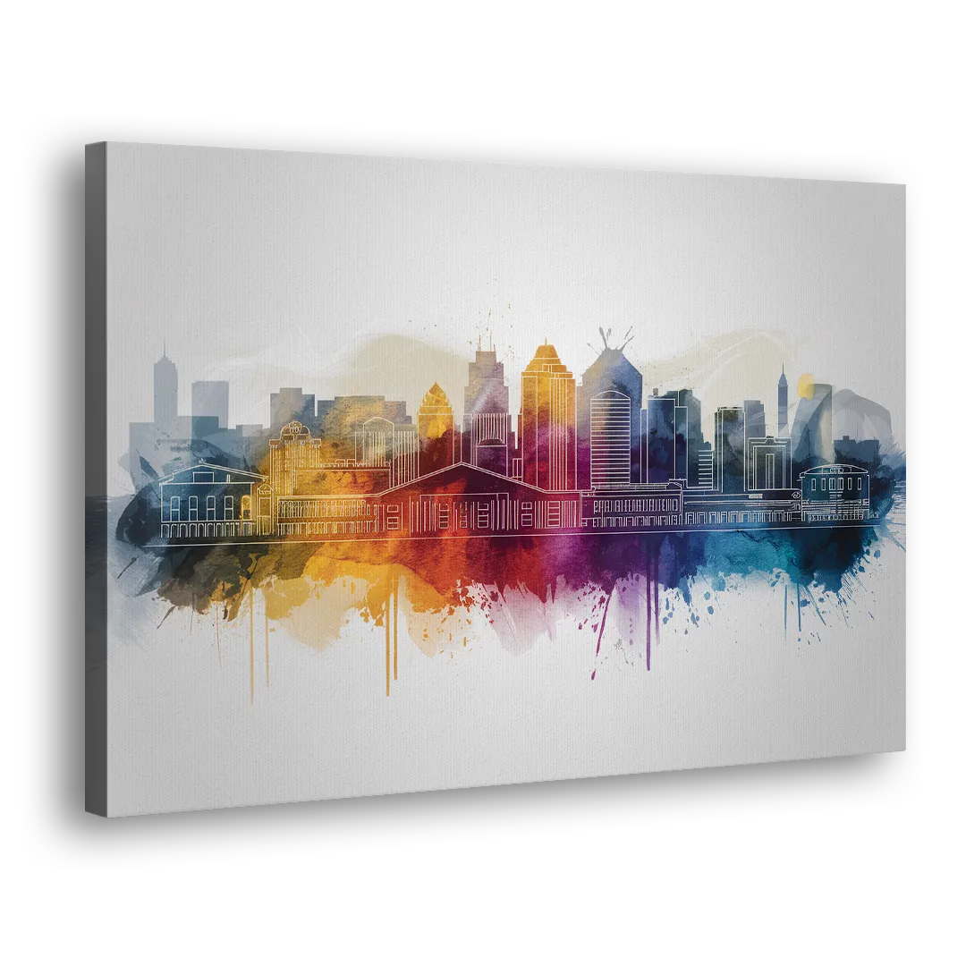 Minneapolis Downtown Cityscape - Canvas Print Art Sides